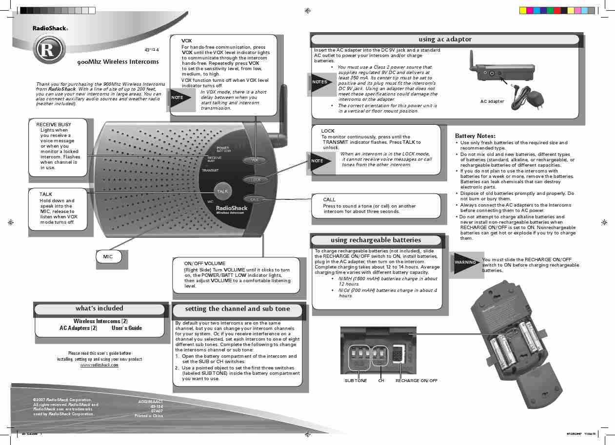 Radio Shack Intercom System 43-124-page_pdf